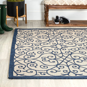 Madrid Vintage Filigree Textured Weave Indoor/outdoor Area Rug